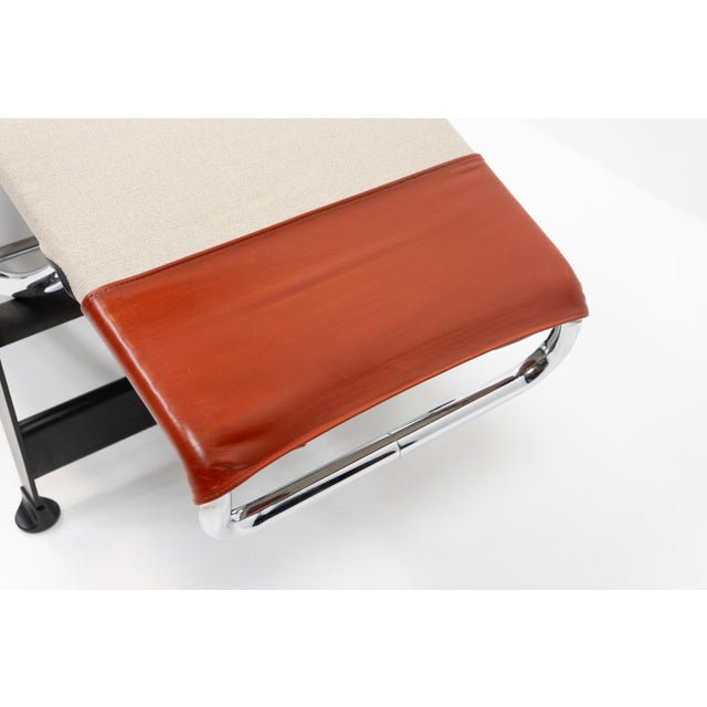 Canvas & Leather LC4 Chaise Lounge by Le Corbusier for Cassina, 1980s For Sale - Image 15 of 16