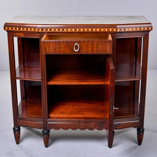 1910s Art Nouveau Style Mahogany Sideboard With Marble Top For Sale - Image 5 of 13