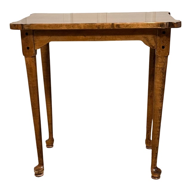 Vintage Ethan Allen Drink / Side Table in Light Stain | Chairish