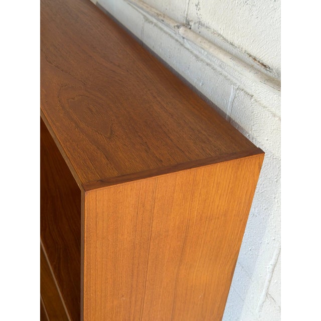 Teak Bookcase Open Storage Shelving Unit Danish Mid-Century Modern 1960s For Sale In Los Angeles - Image 6 of 10