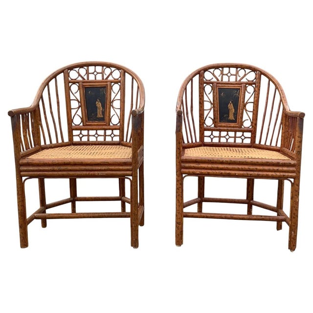 Brighton Pavilion Faux Bamboo Chairs, Set of 2 For Sale - Image 10 of 14