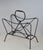 Jacques Adnet French Modernist Black Metal Magazine Rack attributed to Jacques Adnet, 1950s For Sale - Image 4 of 14