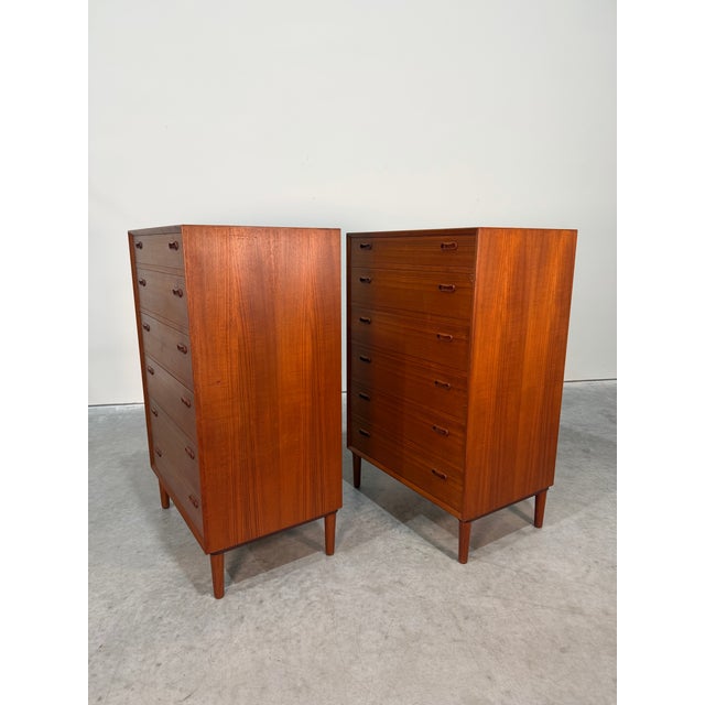 Mid Century Danish Modern Teak Tallboy Dresser For Sale In Tampa - Image 6 of 12
