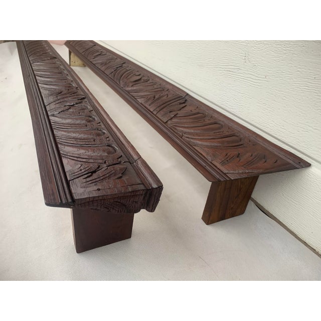 Antique Neo-Renaissance Wooden Curtain Rod Covers, 1890s, Set of 2 For Sale - Image 6 of 17