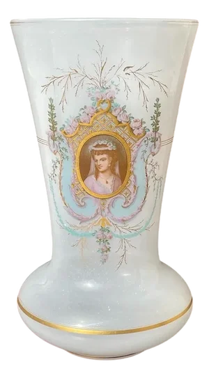 Napoleon Iii Opaline Vase, 19th Century
