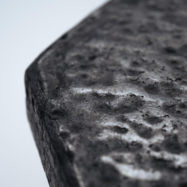Brutalist Octagonal Coffee Table in Black Stone-Look Resin, 1970s For Sale - Image 12 of 17