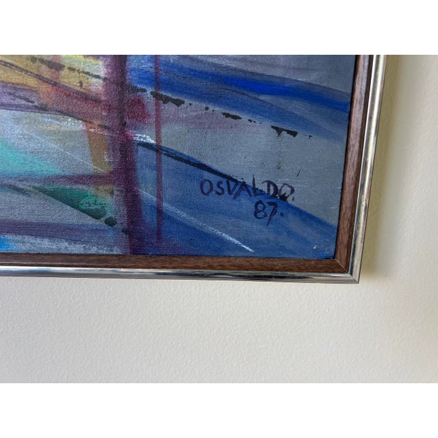 1980s Oswaldo Gutierrez (1917) Cuban Artist Expressionist Oil on Canvas Painting/ Sold For Sale - Image 5 of 13