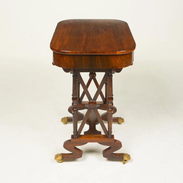 Traditional A Regency Rosewood Work Table For Sale - Image 3 of 10