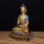 Asian Late 19th Century Polychrome Bronze Shakyamuni Buddha Statue, 660g For Sale - Image 3 of 9