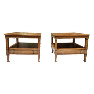 1960s Mid-Century Drexel Triune Mahogany Side Table - Two of 2 For Sale
