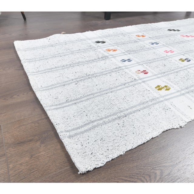 Turkish Handmade Wool Kilim Rug For Sale - Image 4 of 8