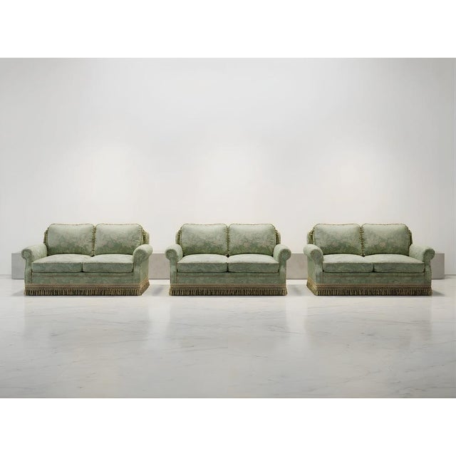 Sofas in San Leucio Silk, 1985, Set of 3 For Sale - Image 14 of 14