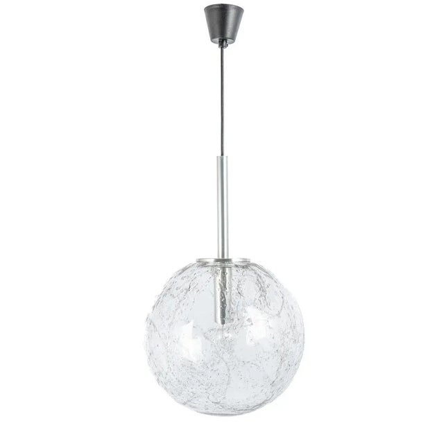 Large Murano Ball Pendant Light attributed to Doria, Germany, 1970s For Sale - Image 4 of 13