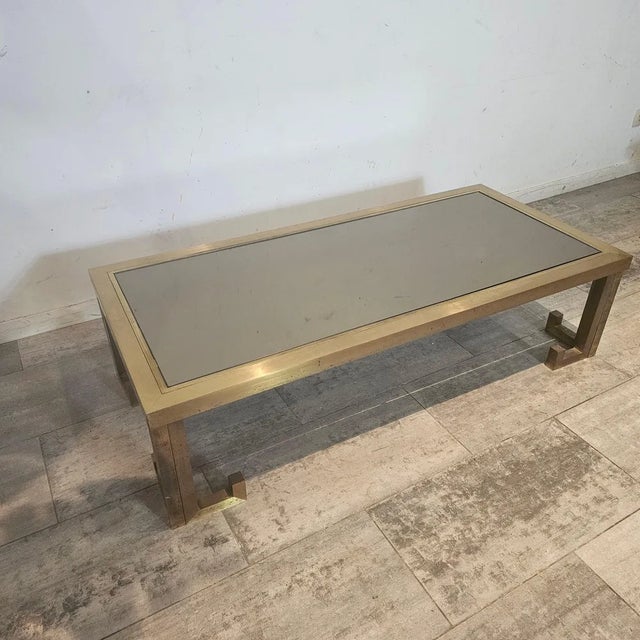 Hollywood Regency Full Brass Greek Key Coffee Table, 1975 For Sale - Image 3 of 10