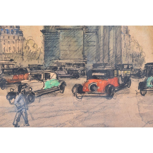 The Arc De Triomphe, Paris, 1920, Gouache & Watercolor For Sale - Image 7 of 8