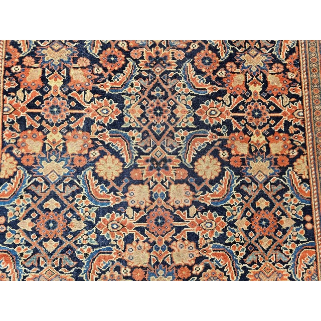 Vintage Persian Malayer Gallery Rug, Handwoven Allover Herati Pattern, Navy Blue & Red, 5’ X 13’ For Sale - Image 12 of 12