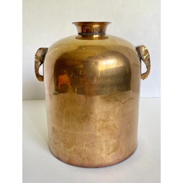 Solid Brass Vase With Elephant Head Handles For Sale - Image 10 of 10