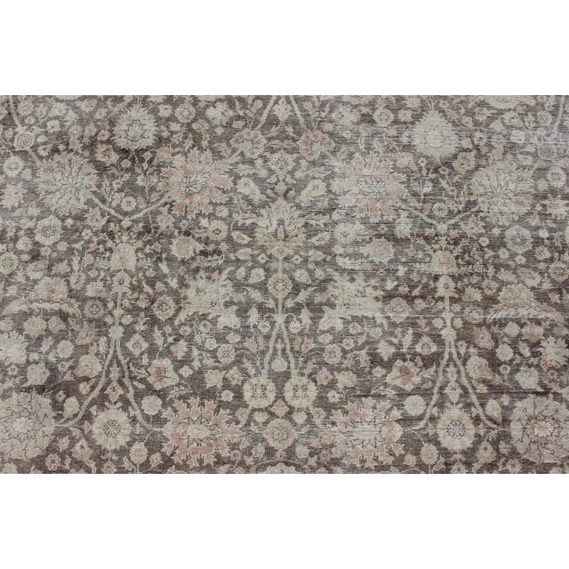 Antique Turkish Oushak Rug With All-Over Design in Earth Tones For Sale - Image 9 of 13