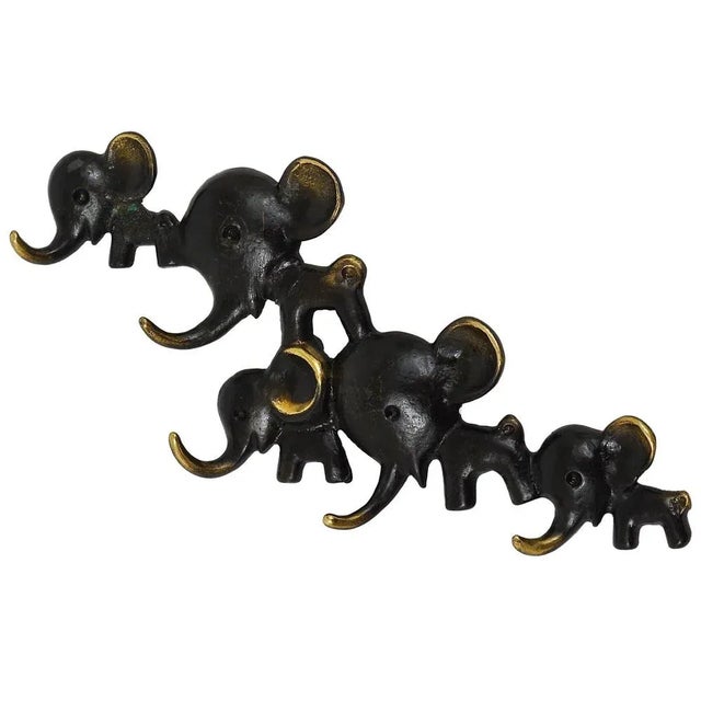 Brass Elephant Key Hanger attributed to Walter Bosse for Hertha Baller, Austria, 1950s For Sale - Image 9 of 9