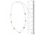 14K White Gold Bezel Set Mixed Gemstone 7 Station Adjustable 18"-24" Necklace For Sale - Image 4 of 6