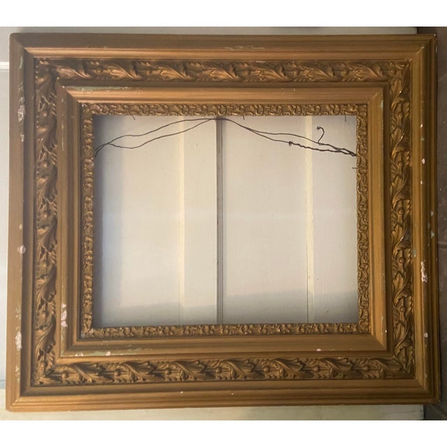 Hollywood Regency Vintage Large Gilded Frame For Sale - Image 3 of 11