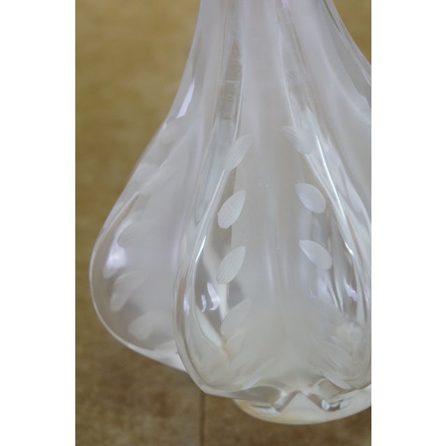 Lalique France Crystal Marie Claude Soliflore Frosted Etched Crystal Vase 14" For Sale - Image 12 of 14