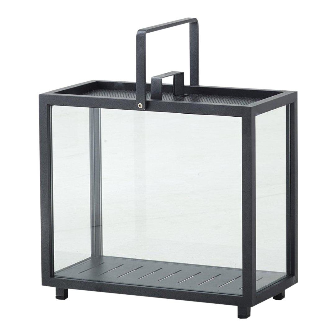 CaneLine Lighthouse Rectangular Lantern, Lava Gray Chairish