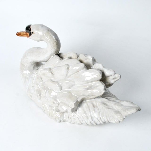 Large Ceramic Swan Centerpiece For Sale - Image 13 of 18