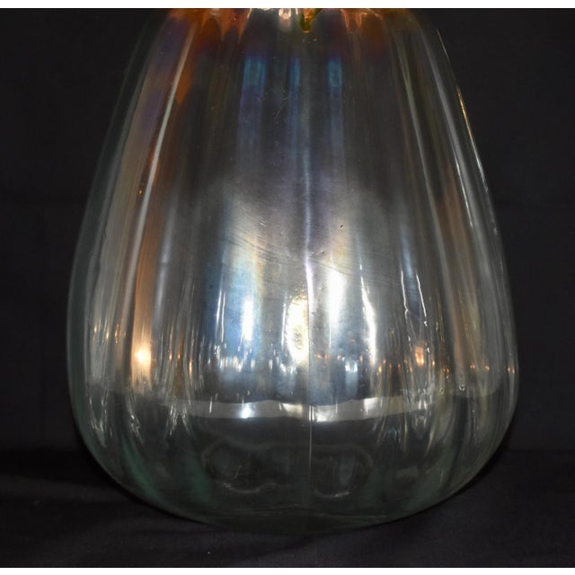 1980s Vtg. Silvestri Mouth Blown Iridescent Glass Vase For Sale - Image 5 of 7