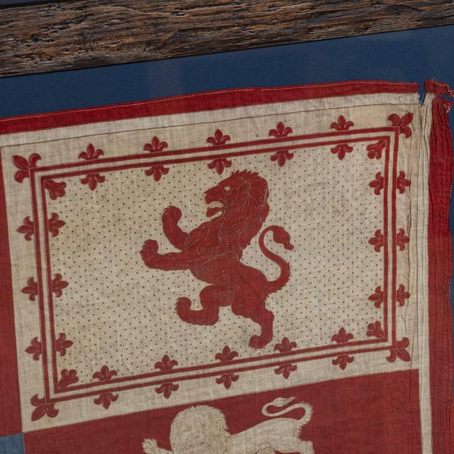 Antique Victorian Framed Royal Standard Flag, 1900s For Sale - Image 4 of 12