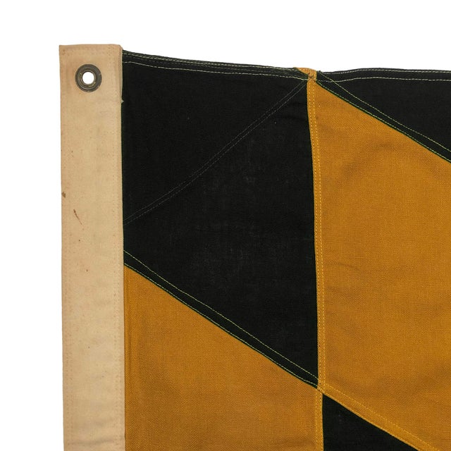 Mid 20th Century Large Vintage Distressed Cotton State Flag of Maryland For Sale - Image 5 of 7
