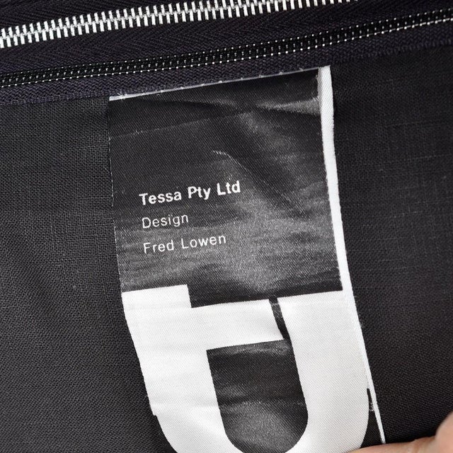 Black Leather & Teak T4 Sling Sofa by Fred Lowen for Tessa, 1970s For Sale - Image 11 of 15