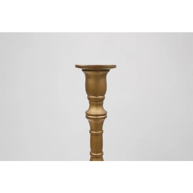 Rustic Antique French Candlestick in Bronze, 1890s For Sale - Image 3 of 11