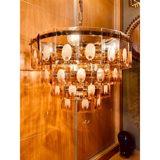 Kinkeldey Glass Chandelier from Kinkeldey, 1970s For Sale - Image 4 of 9