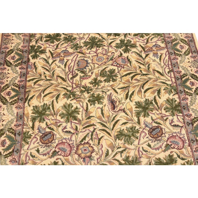 Shabby Chic Pak-Persian Beige/Green Wool Rug - 3'2'' X 5'1'' For Sale - Image 4 of 9