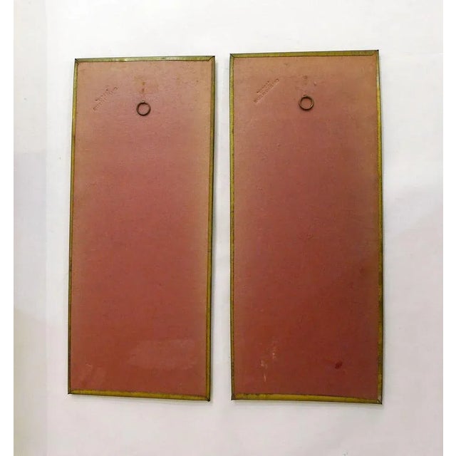 Black Decorative Wall Plates with Floral Motif in Black & Gold Metal from Elpec England, 1960s, Set of 2 For Sale - Image 8 of 11