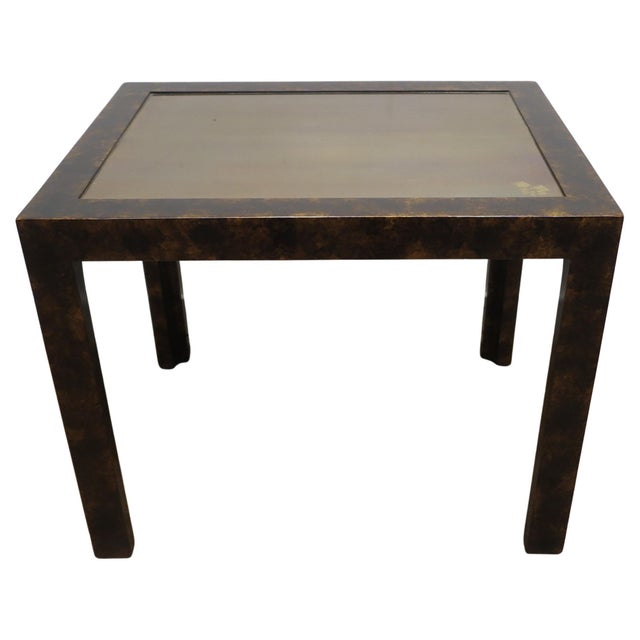 John Widdicomb Patinated Brass Inlay Side Table For Sale - Image 11 of 11