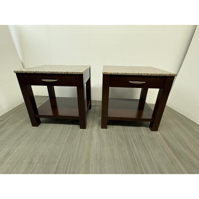 Stone Bermanfalk Bespoke Nightstands, Pair For Sale - Image 7 of 15