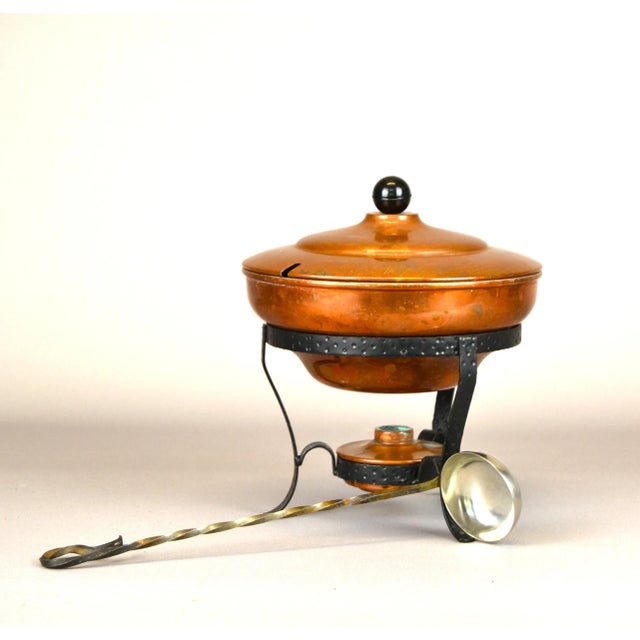 Rustic Vintage Copper Vessel with a Heater, 1960s, Set of 3 For Sale - Image 3 of 7