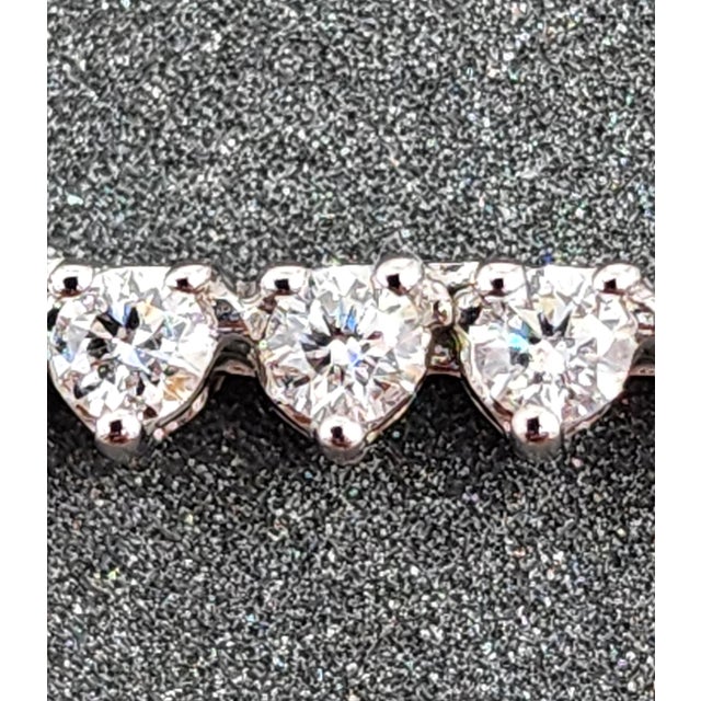 5.73 Ct 3-Prong Diamond Tennis Necklace For Sale - Image 4 of 8