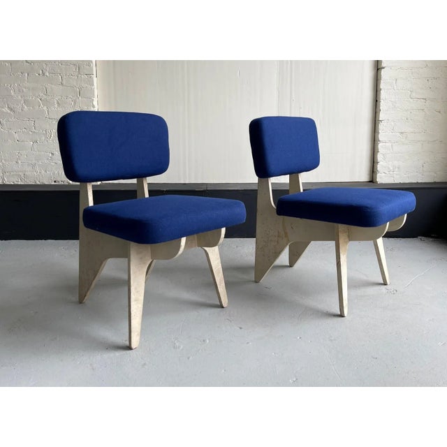 Vintage Modernist Bent Plywood Accent Chair | Set of Two Bent Plywood Wood Finish - Natural Aged Finish on Bent Plywood...