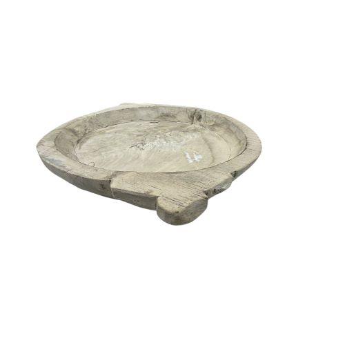 This vintage natural wood Parat bowl from India was once used to knead bread dough. It is a beautiful rustic piece and can...