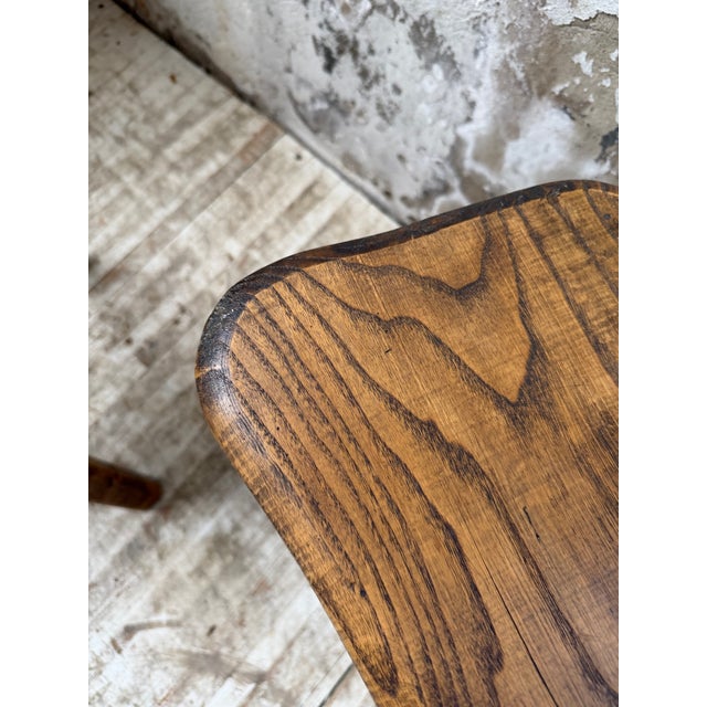 Vintage Oak Stools by Henri Bataille, 1950s, Set of 2 For Sale - Image 17 of 18