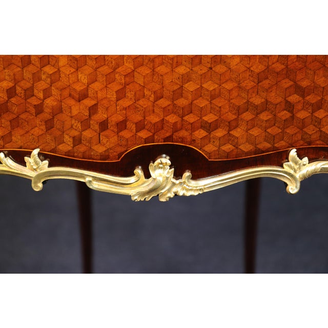 19th C Jeune Befort French Louis XV Style Bronze Ormolu Ladies Desk For Sale - Image 11 of 14