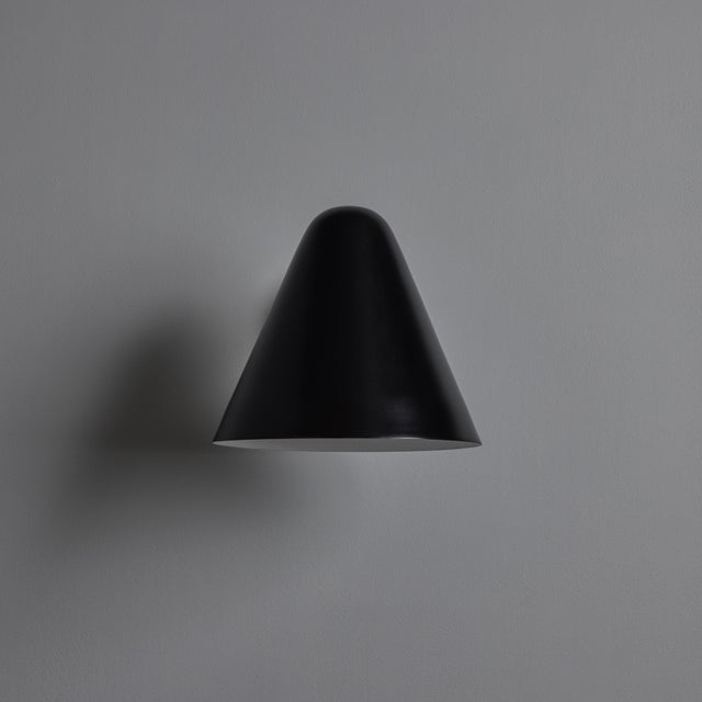 Mid-Century Modern 'ZuZu' Black Painted Brass Wall Sconce in the Style of Jacques Biny For Sale In Los Angeles - Image 6 of 18