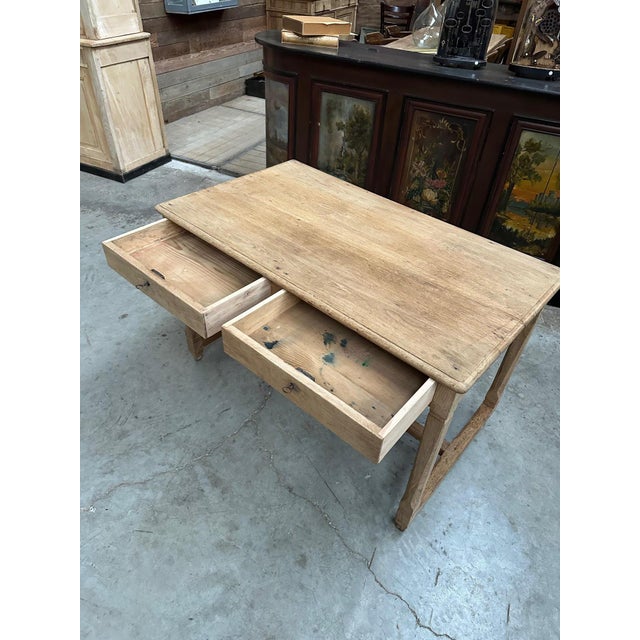 Oak Desk with Drawers, France For Sale - Image 6 of 10