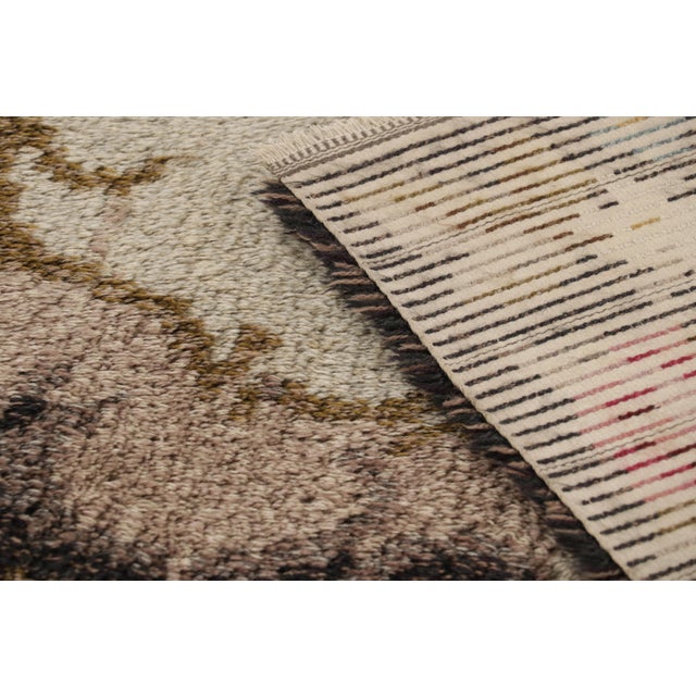 Textile Vintage Swedish Rya Scandinavian Rug, Medallion and Floral Borders- Rug & Kilim For Sale - Image 7 of 7