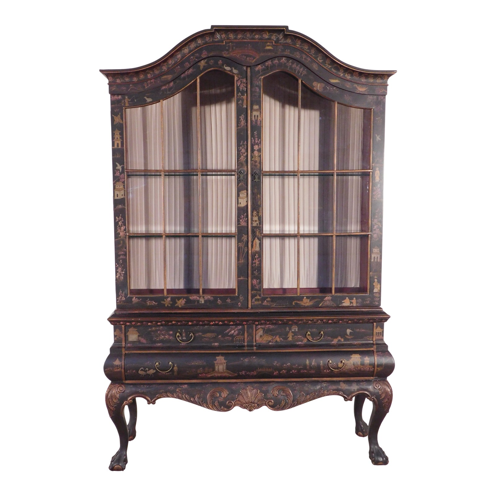 Drexel Heritage Chinoiserie 2 Piece Breakfront China Chairish