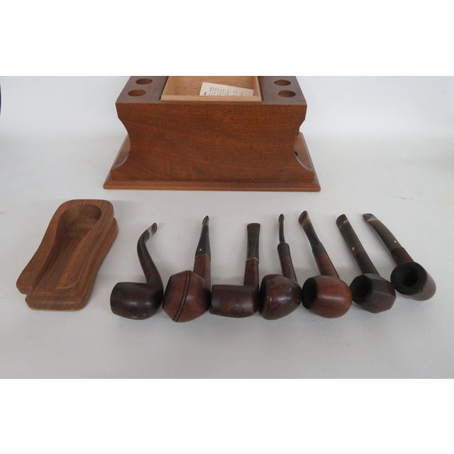 Alfred Dunhill of London Wood Humidor Pipe Stand 9pc Total Set With Pipes 4988b For Sale In Miami - Image 6 of 18