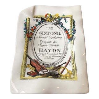 1950s Fornasetti Sinfonie Ceramic Tray For Sale
